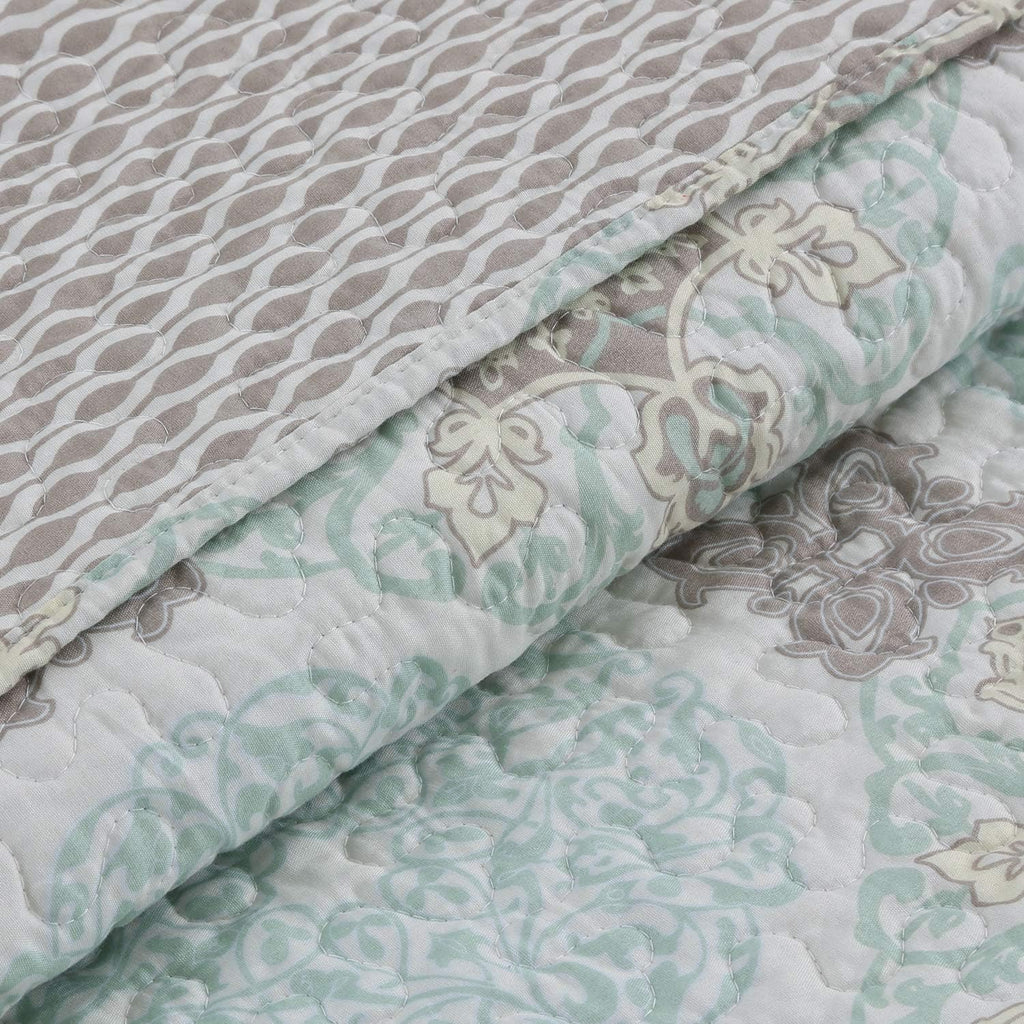 Shabby Reversible Quilt Set 3 Pcs Bedding Set Bedroom Bed Set 100% Cotton Full/Queen Size