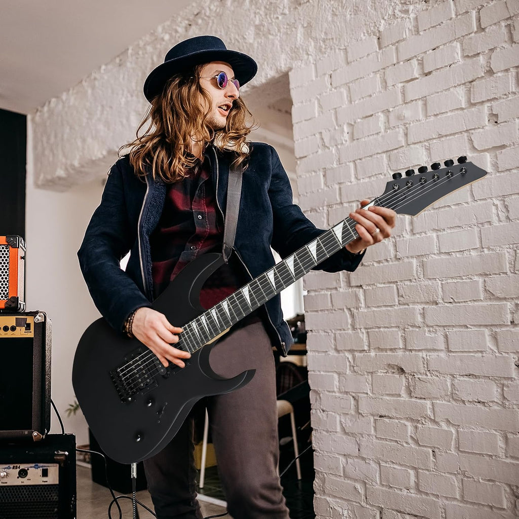 Ktaxon 39' Electric Guitar with 20Watt Amp, Full Size 170 Model Starter Guitar Kit for Beginners & Professionals W/Bag, Strap, Upgrade Cable, Guitar Capo, Tremolo Arm - Matte Back