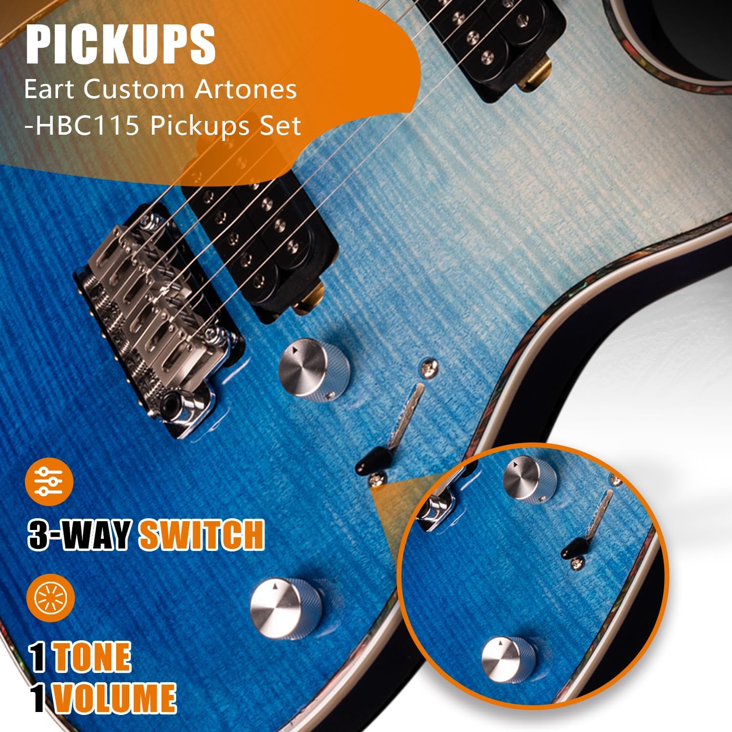 EART EYP-Elite Soild Body Electric Guitar with Roasted Mahogany Custom Artones-HBC115 Pickups NK-Arch-Top Body