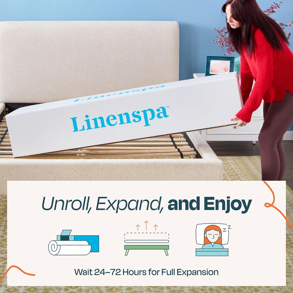Linenspa 10 Inch Memory Foam and Spring Hybrid Mattress - Medium Feel - Bed in a Box - Quality Comfort and Adaptive Support - Breathable - Cooling - Perfect for a Guest Bedroom - Twin Size