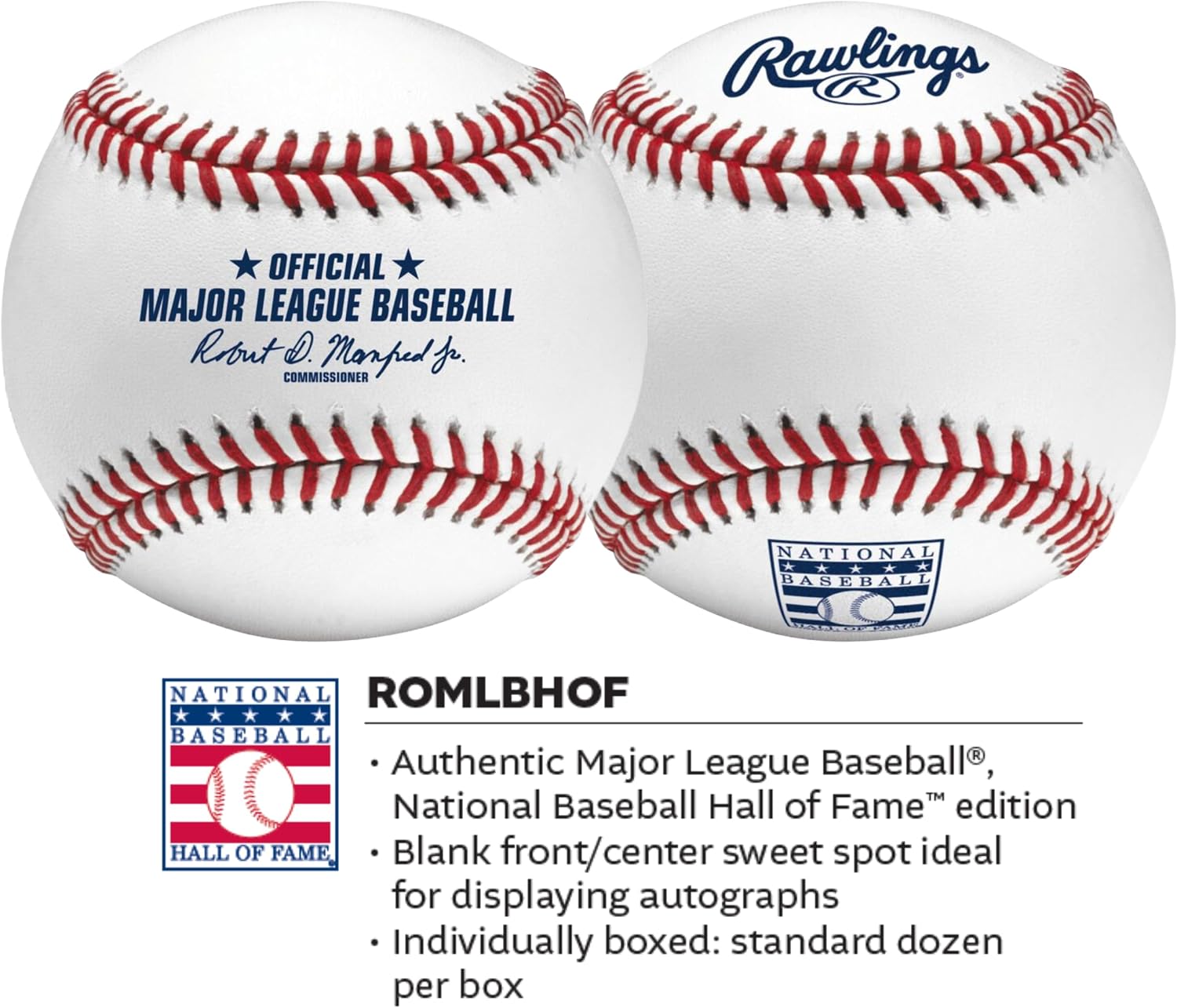 Rawlings | MLB Hall of Fame Edition Baseballs | ROMLBHOF | 12 Count