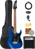 Ibanez GRX20Z RG Gio Electric Guitar - Jewel Blue Bundle with Amp, Gig Bag, Tuner, Instrument Cable, Picks, Austin Bazaar Instructional DVD, and Polishing Cloth