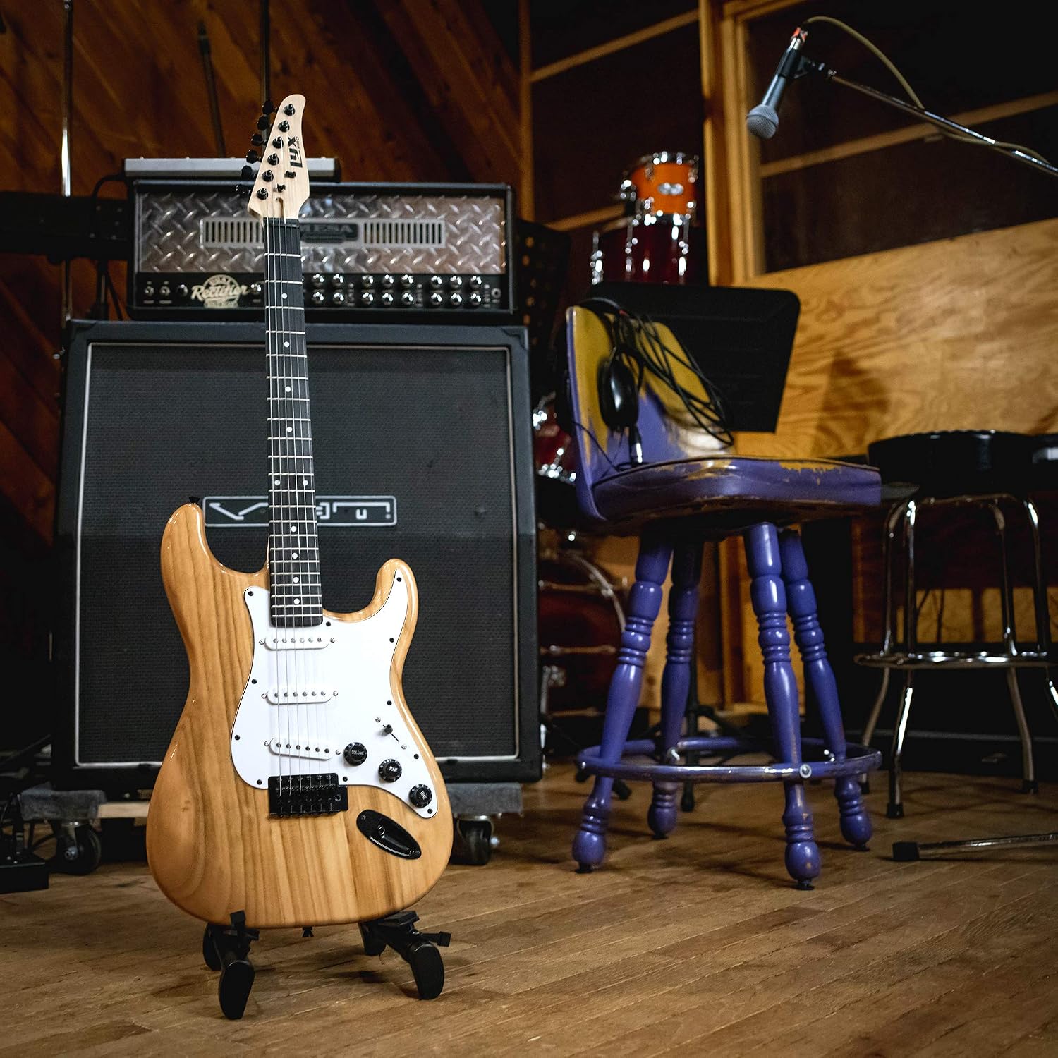 LyxPro CS 39' Electric Guitar Kit for Beginner, Intermediate & Pro Players with Guitar, Amp Cable, 6 Picks & Learner's Guide | Solid Wood Body, Volume/Tone Controls, 5-Way Pickup - Natural