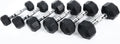 Ader 2-100LB Octagon Deluxe Professional Rubber Dumbbell, Pair