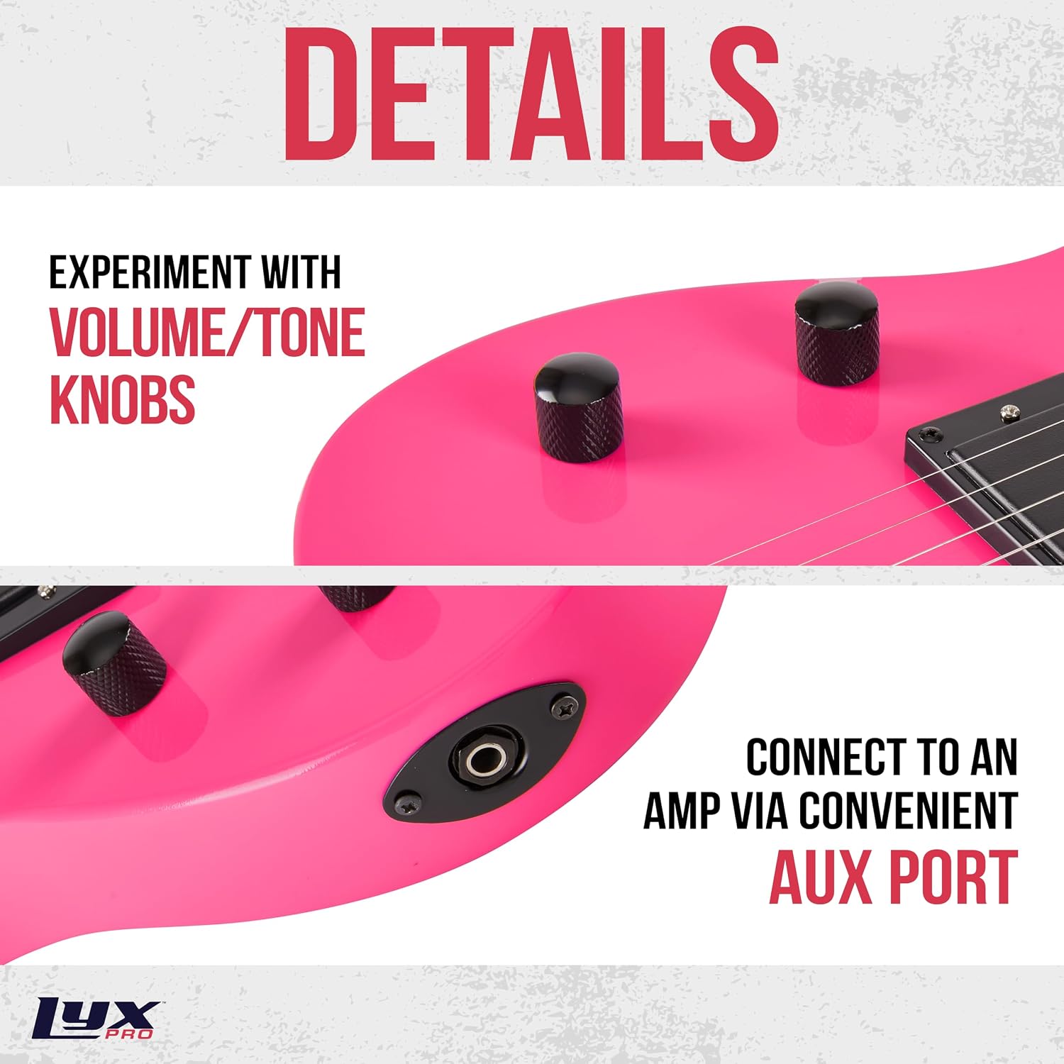 LyxPro CS 30' Left Hand Electric Guitar Kit for Beginner, Intermediate & Pro Players with Guitar, Amp Cable, 6 Picks & Learner's Guide, Solid Wood Body, Volume/Tone Controls, 5-Way Pickup - Pink