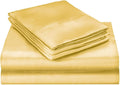 100% Mulberry Silk Sheet Set - 22 Momme Grade 6A, 16-18 Inch Deep Pocket, Luxurious Bed Sheets for Ultimate Comfort,Twin/Twin XL-Gold