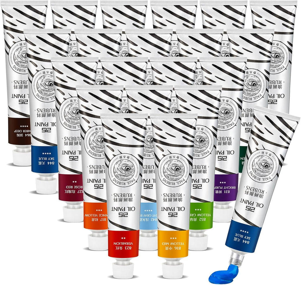 Paul Rubens Oil Paint, 20 Basic Colors*170 ml LargeTubes, Professional Oil Based Paint with High Saturation, Creamy Texture, and Consistency,Art Supplies for Artists, Students, Beginners