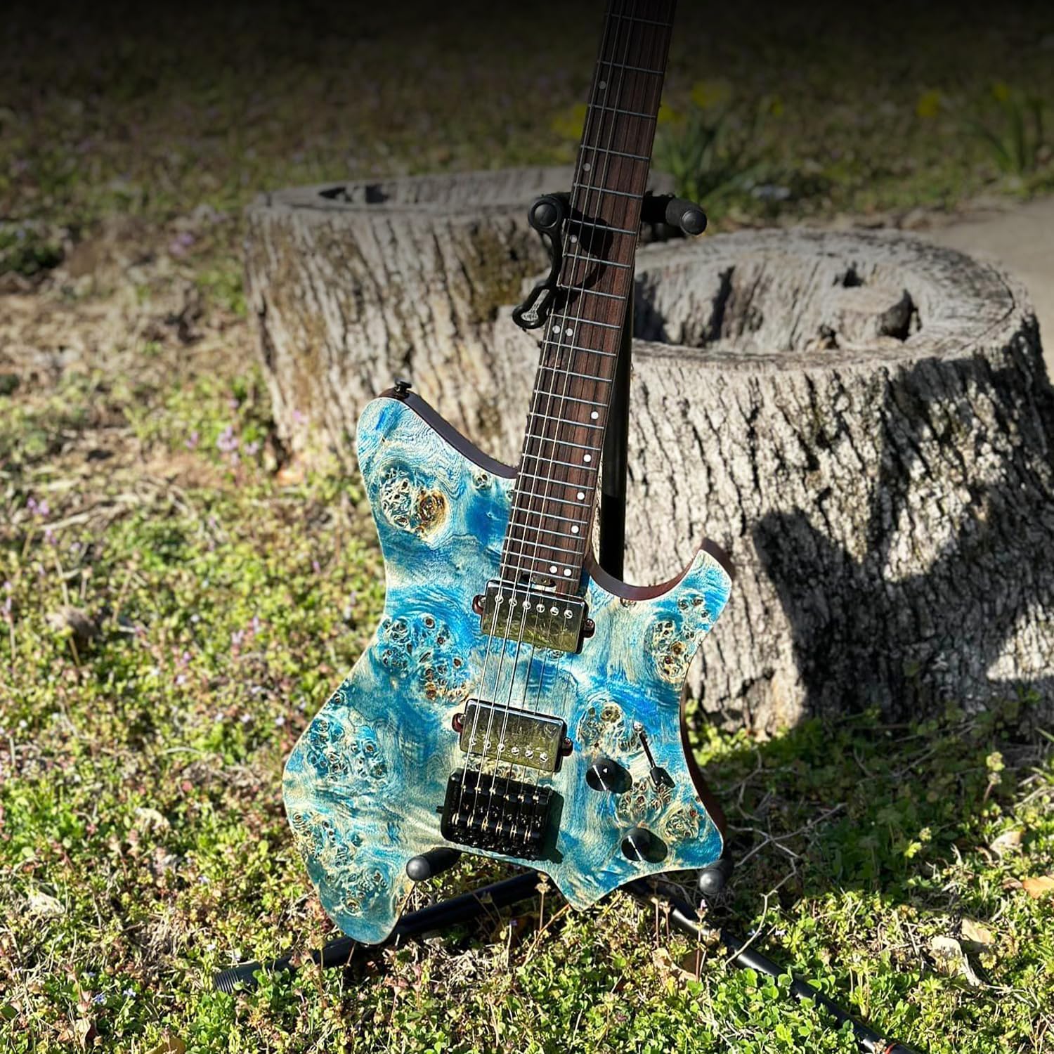 EART GW2 25.5' Headless Electric Guitar - Roasted Padauk Soild Body/5pc Maple Neck - Alnico-V Pickups, Stainless Frets