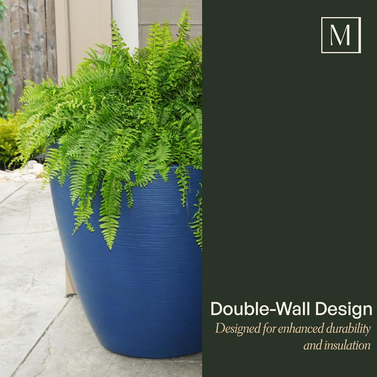 Round Mayne Planter with Sloped Top and Textured Finish
