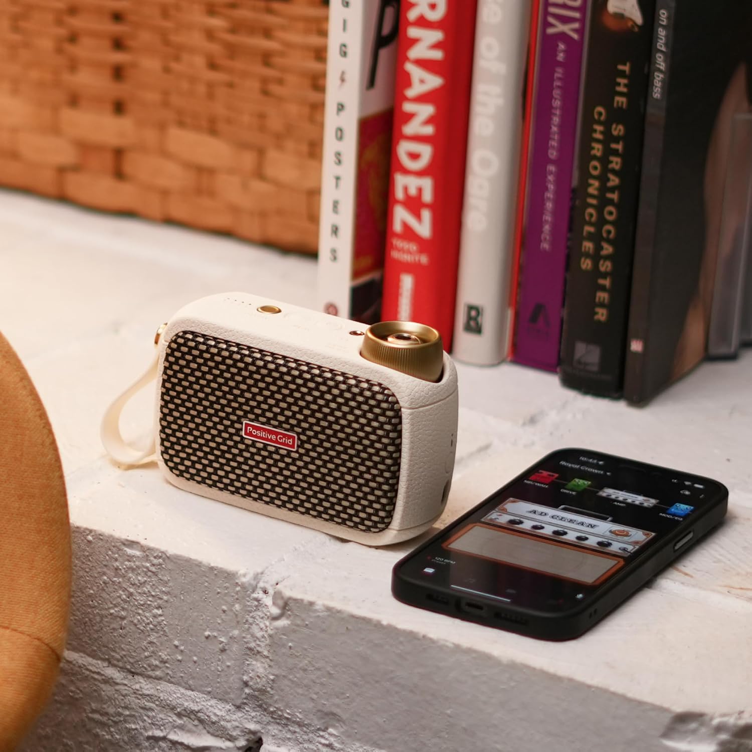Positive Grid Spark GO 5W Ultra-Portable Smart Guitar Amp, Headphone Amp & Bluetooth Speaker with Smart App for Electric Guitar, Acoustic or Bass – Pearl