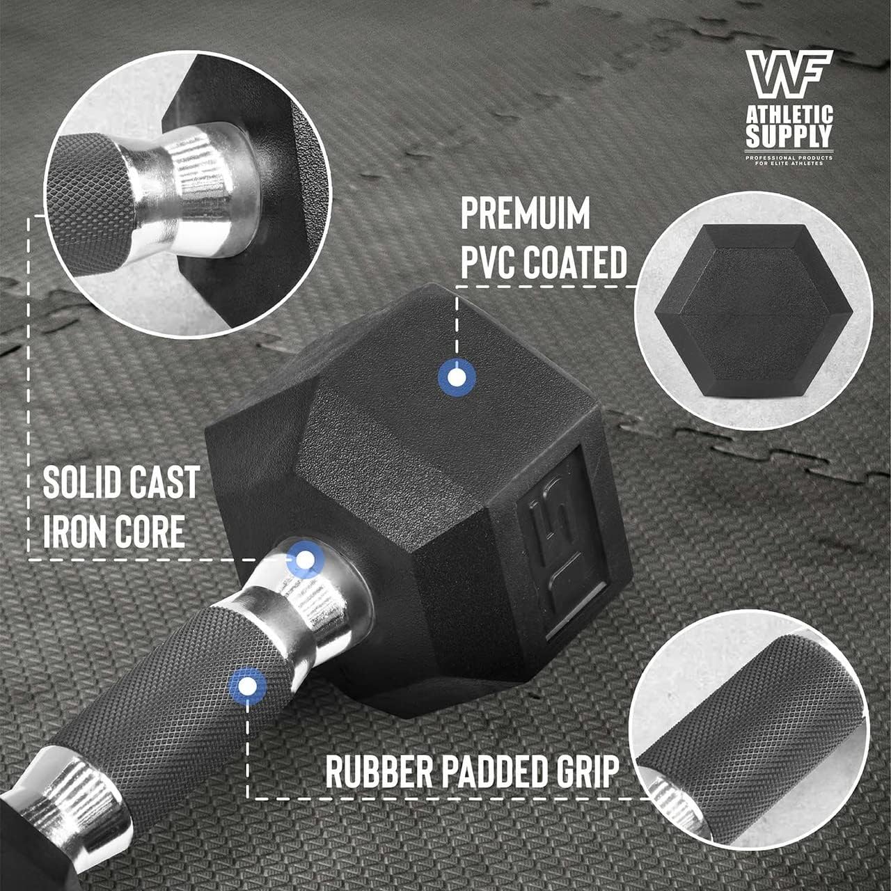 WF Athletic Supply 200Lb Dumbbell Set, 10-30Lb Dumbbell Set with Two-Tier Storage Rack for Muscle Toning, Strength Building & Weight Loss - Multiple Choices Available