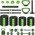 TROPOW 88lbs Adjustable Dumbbells Set, 4 in1 Free Weight Dumbbell Set of 2 Used as Barbell,Kettlebells,Fitness Exercises for Home Gym Suitable Men/Women