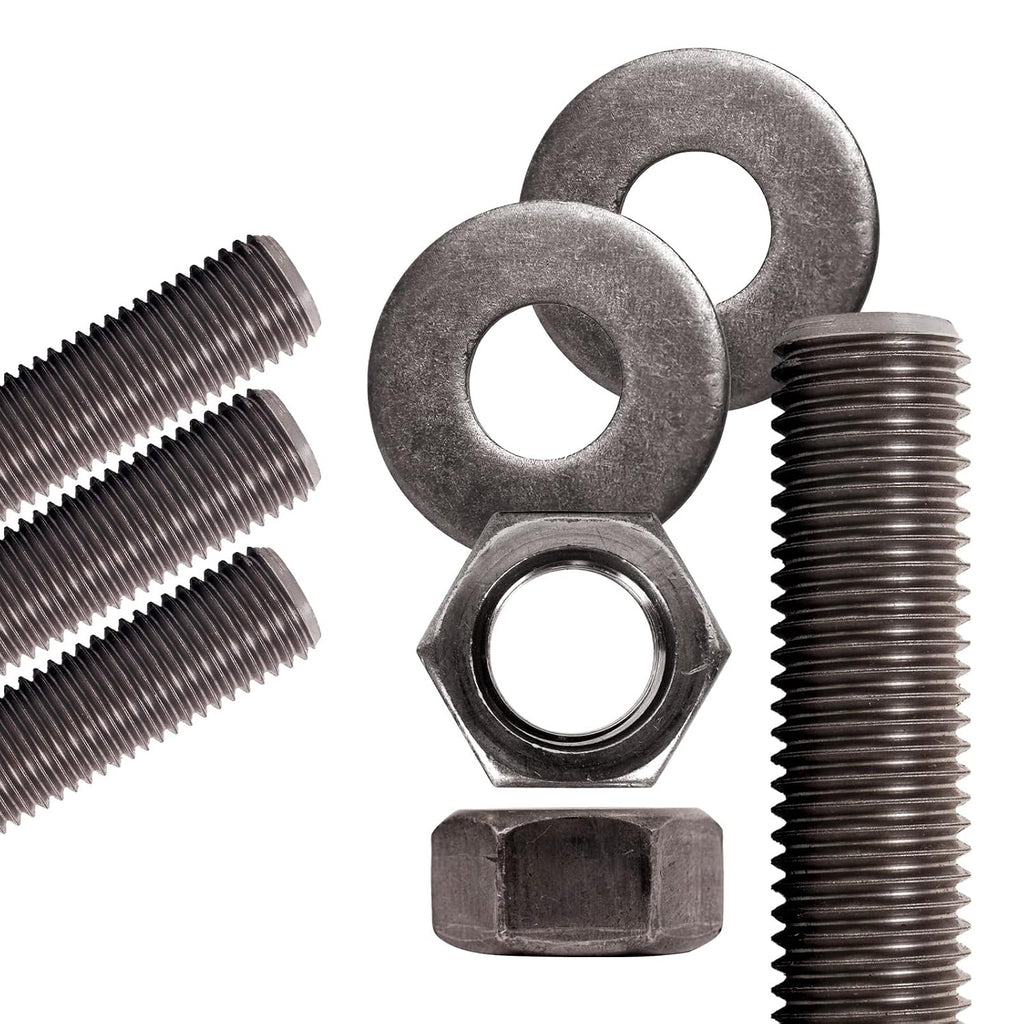 Conquest A307 Unfinished Threaded Rod 7/8'-9 x 36 Inches (4-Pack) - Coarse Threaded All-Thread Rods - ASTM A307 Grade A Standard