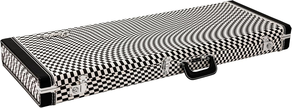 Fender Classic Series Hardshell Wood Electric Guitar Case, Stratocaster/Telecaster, Wavy Checkerboard