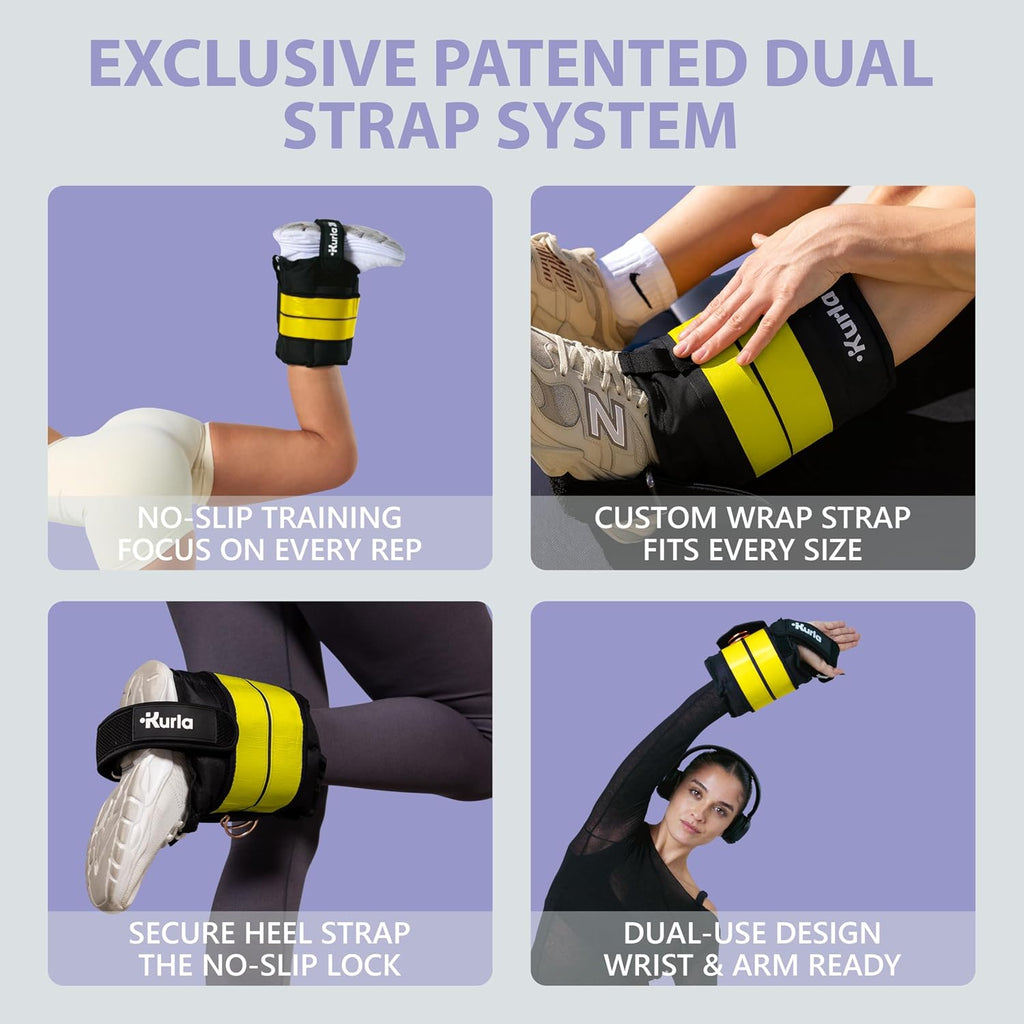 Ankle & Wrist Weights – 8/16/20/30 lbs Pair (4–15lbs - Each) | Dual Adjustable Secure Strap System | Patented Design | Ideal for Home Workouts, Pilates, Yoga, Glute Training