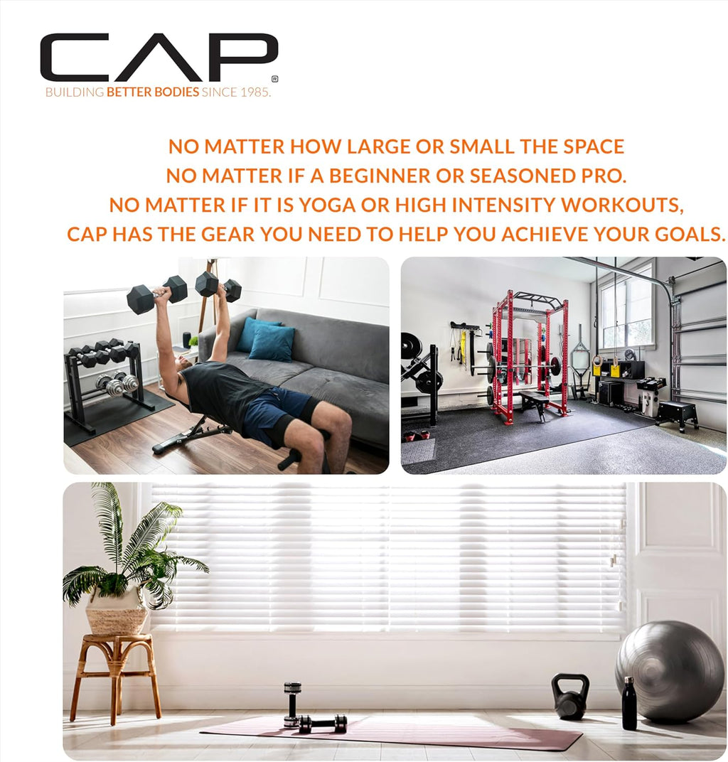 CAP Barbell 150 LB Coated Hex Dumbbell with Copper Handle Weight Set and Vertical Rack