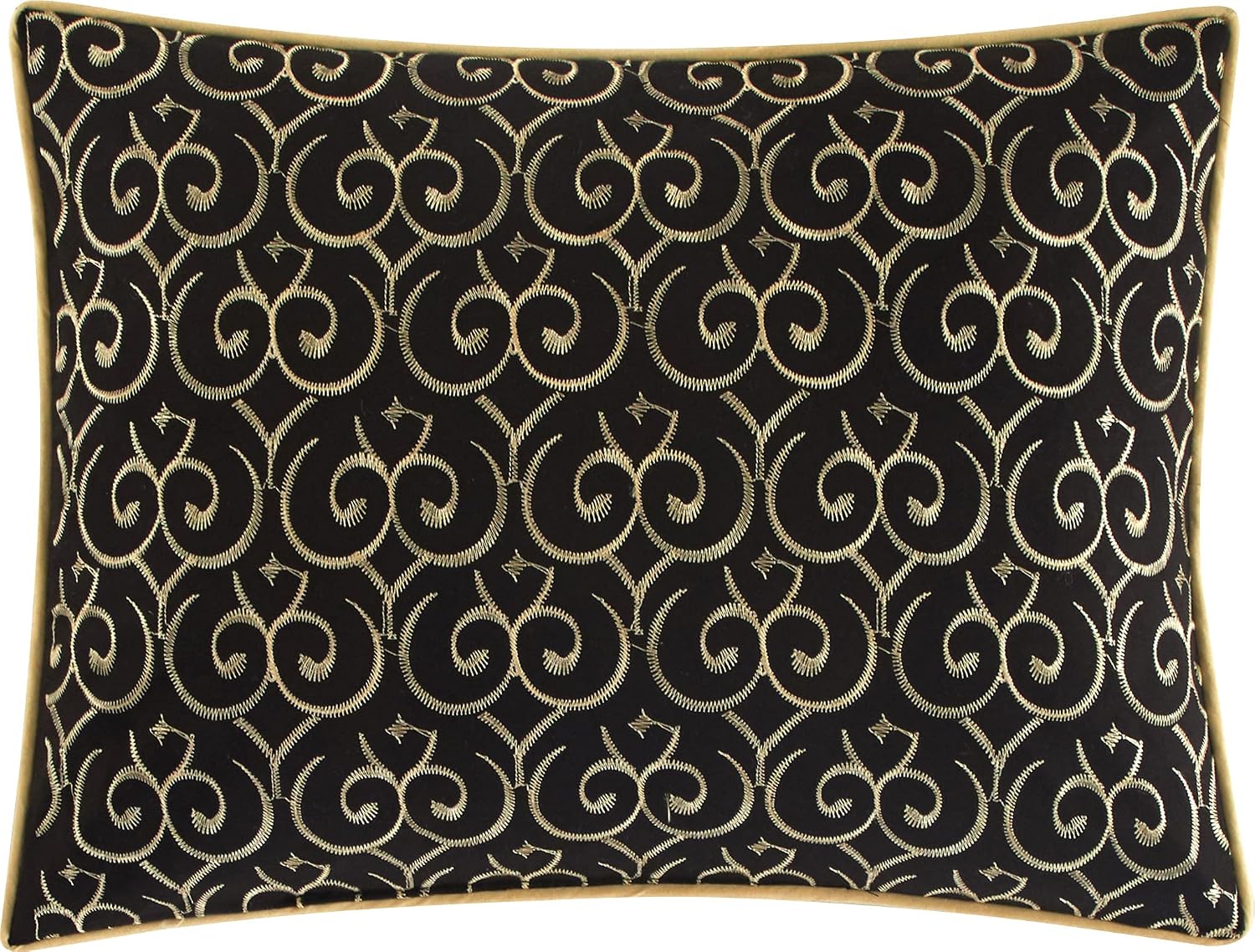 Grand Avenue Black/Gold Bed Comforter King Set, 7 Piece, Ultra Soft, Premium Microfiber, Pillow Shams Bedskirt, Jacquard Bedding Set, All Season