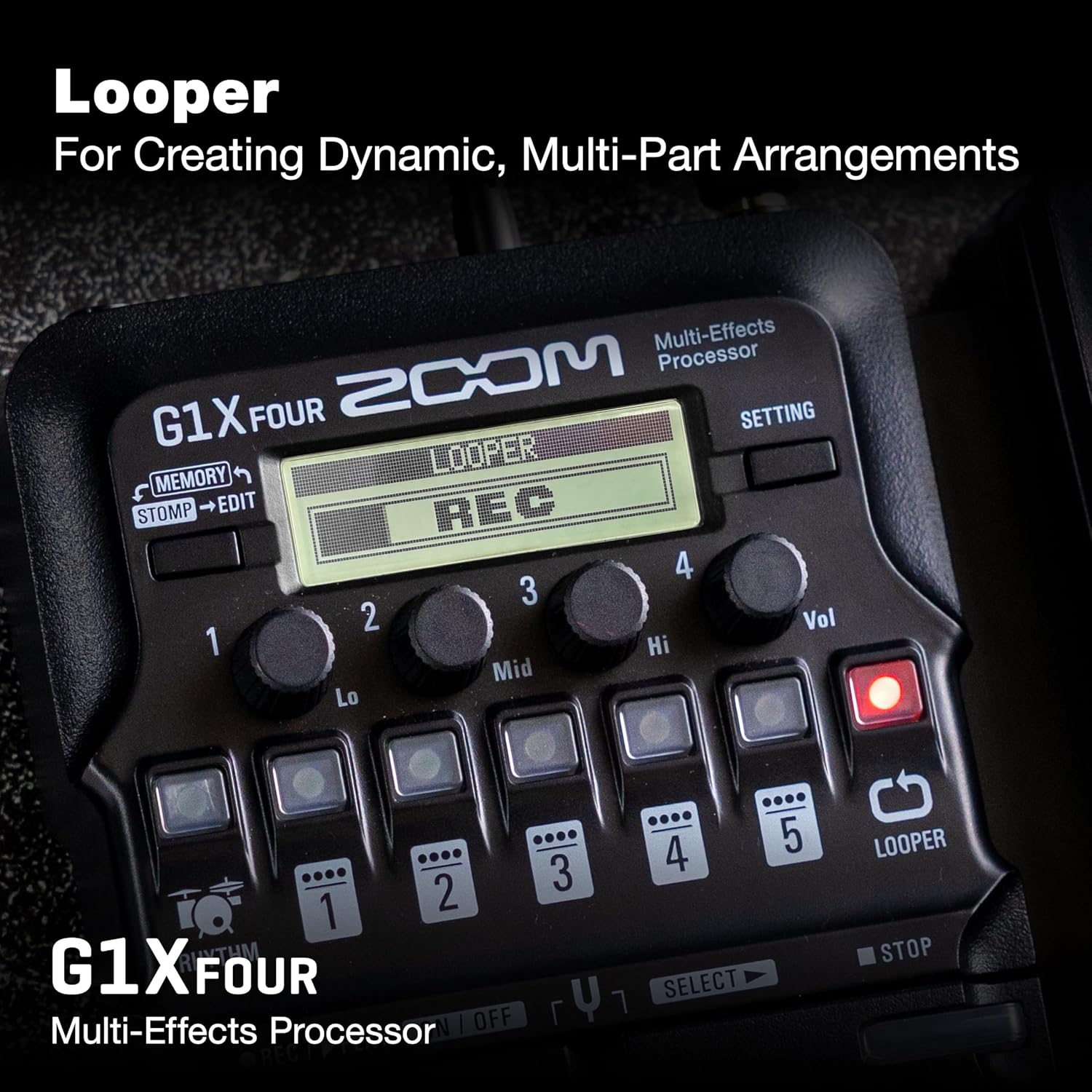 Zoom G1X FOUR Guitar Multi-Effects Processor with Expression Pedal, 70+ Effects & Amp Modeling, Looper, Rhythm Section, Tuner, Battery Powered