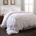 Lush Decor 3 Piece Serena Comforter Set, King, White