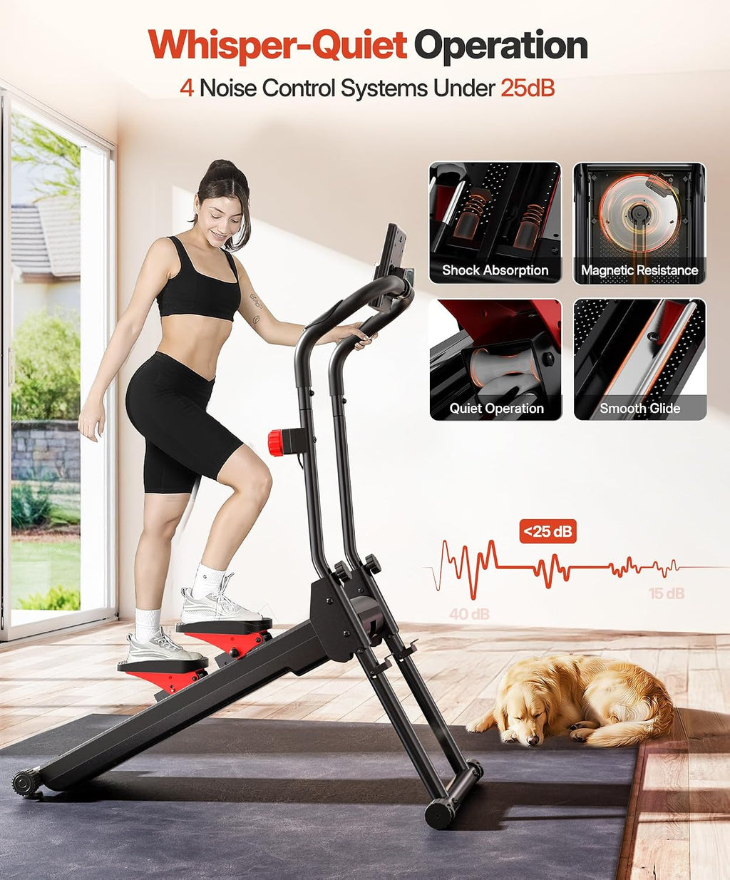 YOLEO Adjustable Resistance Stair Steppers for Exercise at Home, Folding Cardio Stairmaster with 3 Workout Modes & Oversized Pedal,90% Pre-Assembled Stair Climber with Handlebar for Full Body Workout