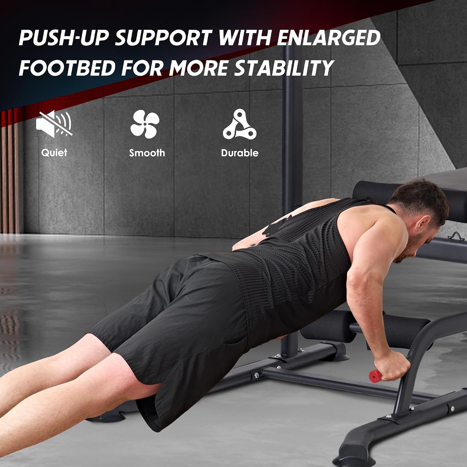 SogesPower Power Tower Pull Up Bar Station Multi-Function Adjustable Height Workout Dip Station Strength Training Equipment for Home Gym Fitness Equipment with Folding Multi-purpose Dumbbell Bench 330LBS