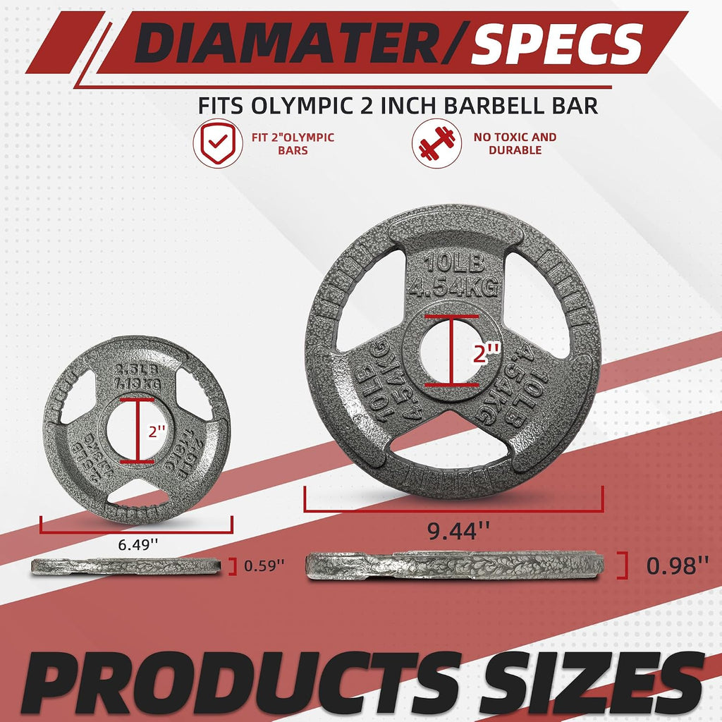 Signature Fitness 2-Inch Cast Iron Barbell Sets