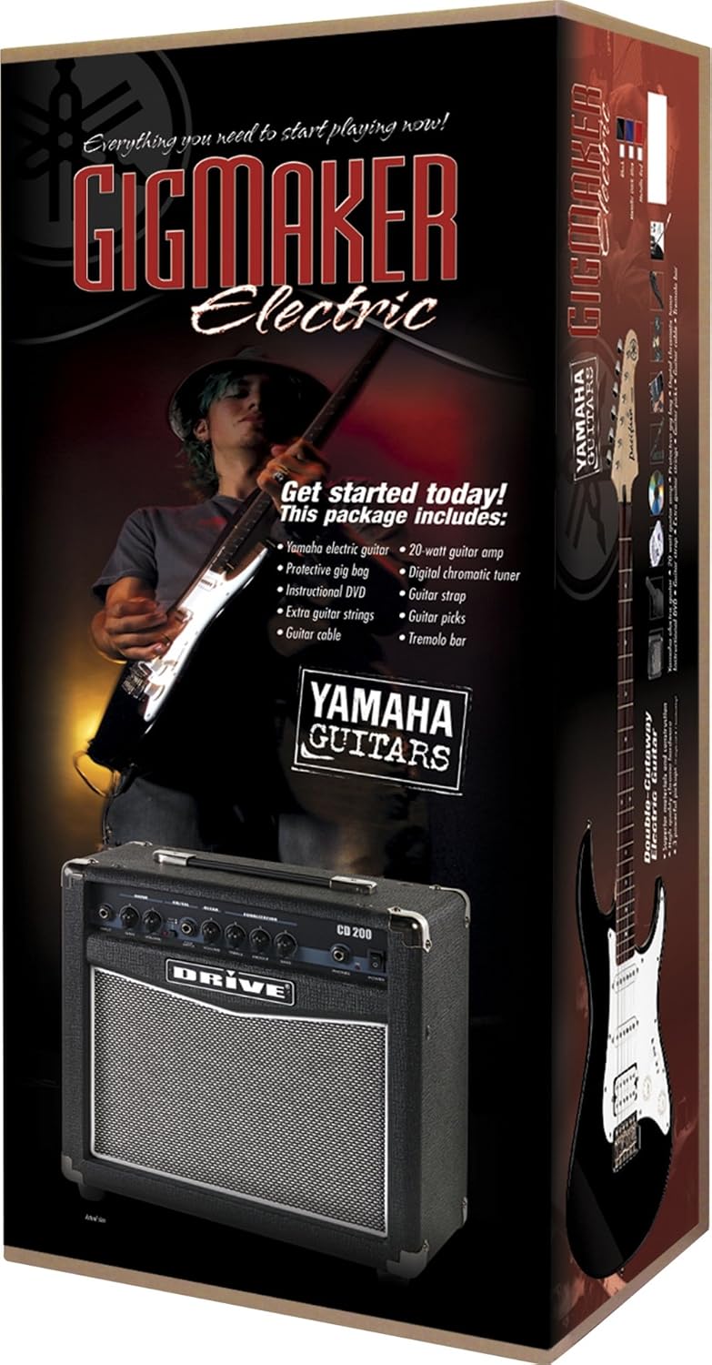 Yamaha GigMaker EG Electric Guitar Pack with Amplifier, Gig Bag, Tuner, Cable, Strap and Picks - Metallic Red