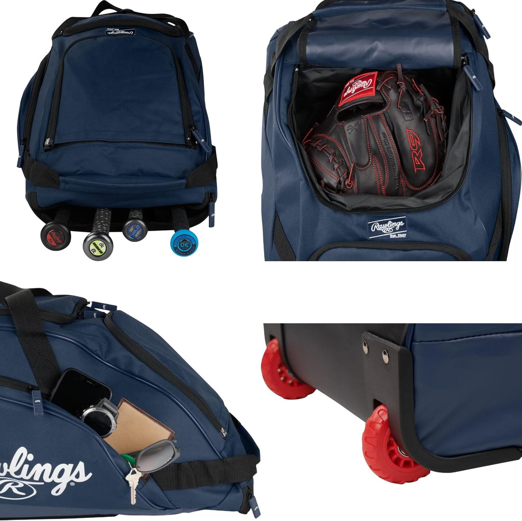 Rawlings | Workhorse Wheeled Equipment Bag | Baseball & Softball | Multiple Styles