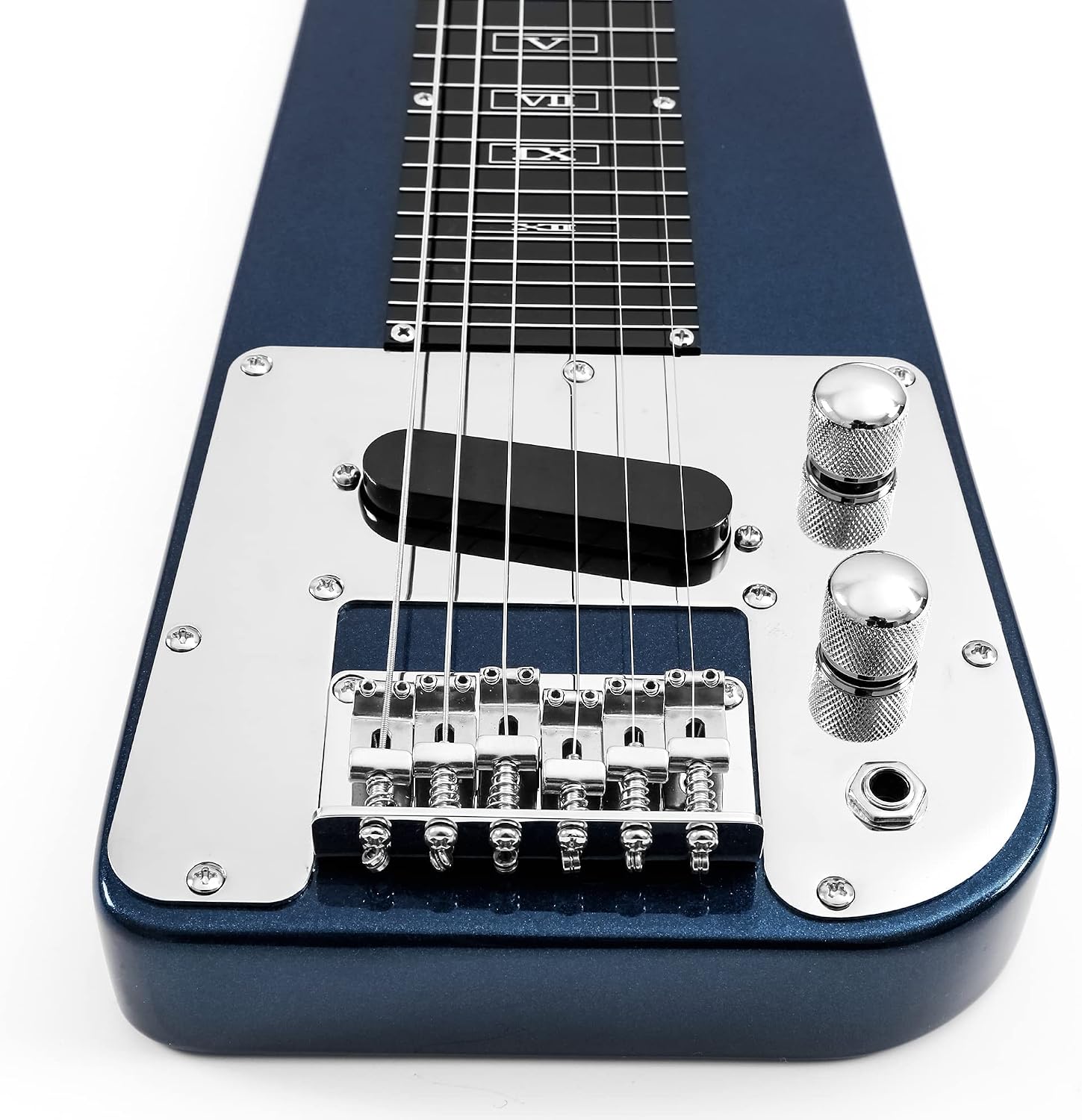 Batking Lap Steel Guitar 6 String Slotted Head Stock Electric Slide Guitars Blue Color