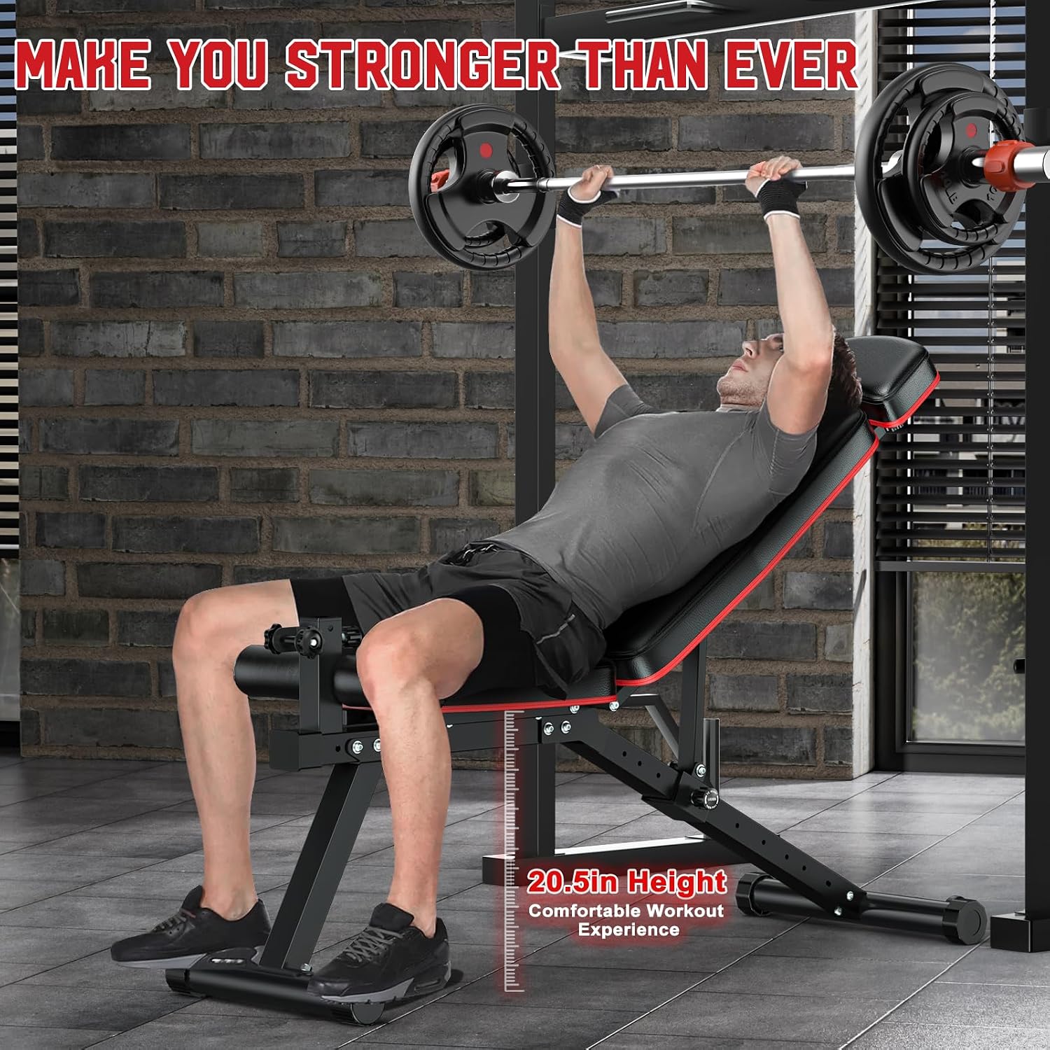 XDDIAS Workout Bench, Adjustable Weight Bench with Leg Extension and Leg Curl, Extended Headrest, 900LBS Preacher Curl Bench Incline Decline Flat Workout Bench for Home Gym Full Body Exercise