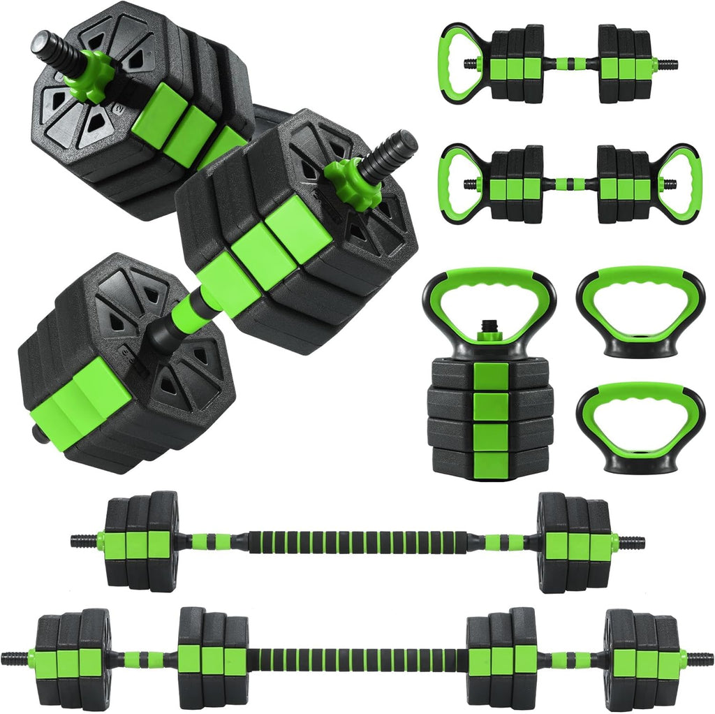 TROPOW 88lbs Adjustable Dumbbells Set, 4 in1 Free Weight Dumbbell Set of 2 Used as Barbell,Kettlebells,Fitness Exercises for Home Gym Suitable Men/Women