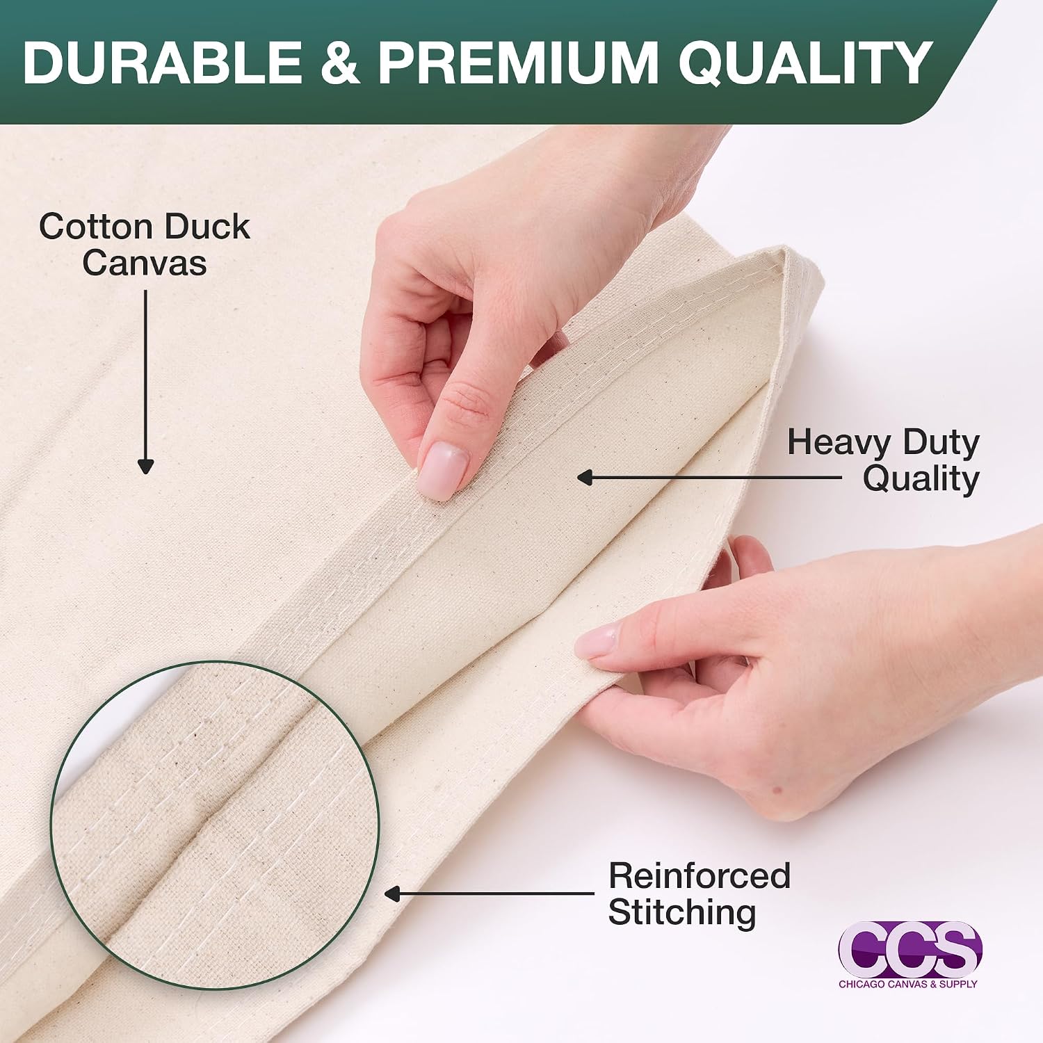 CCS Canvas Drop Cloth for Painting – All Purpose Cotton Duck Cloth Tarp for Curtains, Tablecloths, Backdrops – Washable & Reusable Floor Cover & Dust Sheet for Furniture (20x20 Ft)
