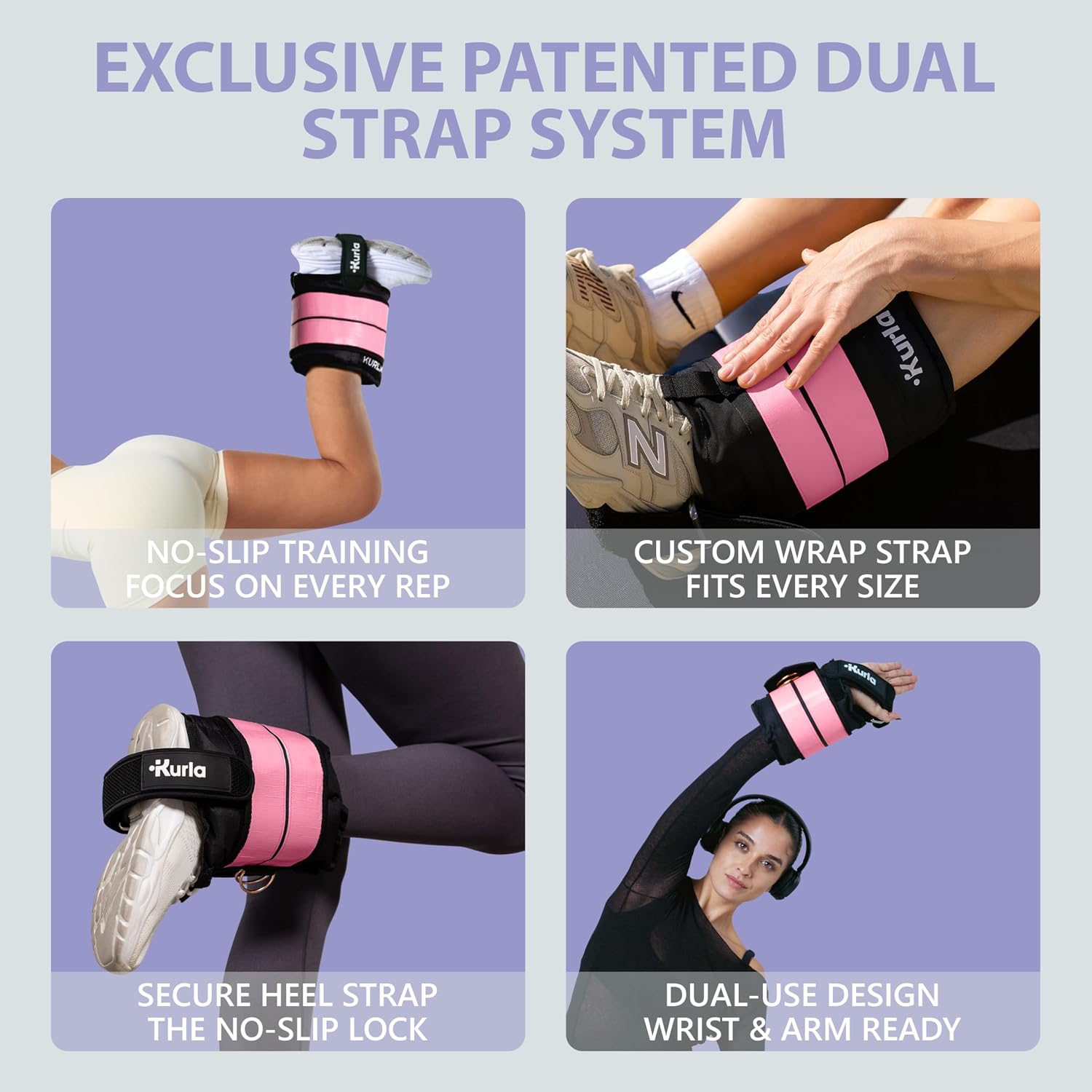 Ankle & Wrist Weights – 8/16/20/30 lbs Pair (4–15lbs - Each) | Dual Adjustable Secure Strap System | Patented Design | Ideal for Home Workouts, Pilates, Yoga, Glute Training