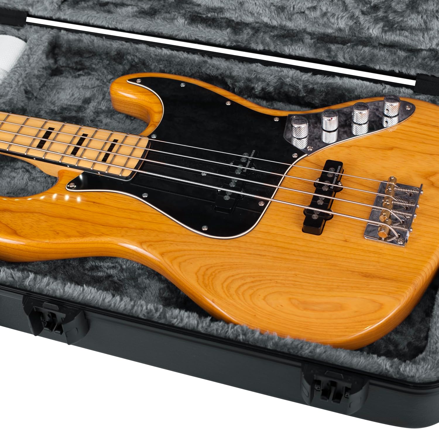 Gator Cases Molded Flight Case for Bass Guitar with Internal LED Lighting and TSA Approved Locking Latch, (GTSA-GTRBASS-LED)