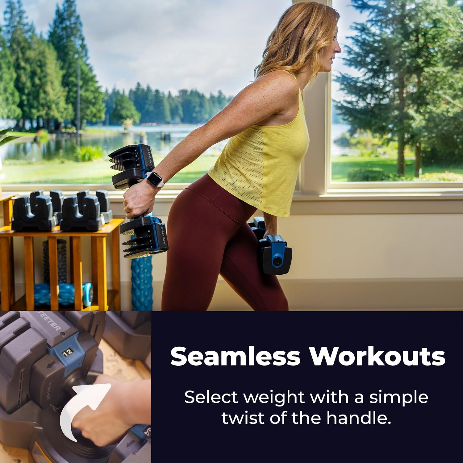 Teeter ProFlex 432 Adjustable Dumbbell Weight Set, 8 in 1 Free Weights 4 to 32lb, Quick-Set Grip Handles, Home Gym Space Saver (New in 2024)