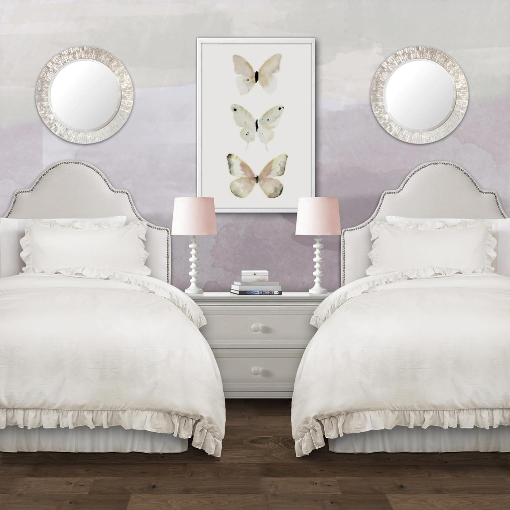 Lush Decor - Comforter Set, Soft Ruffled Bedding with Matching Sham, Cozy Essentials, Elegant Bedroom Decor (Reyna White, Twin XL)