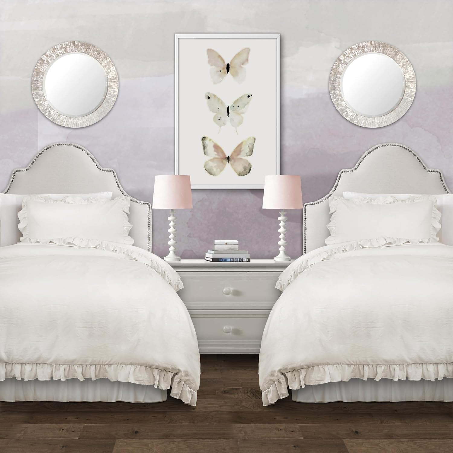 Lush Decor - Comforter Set, Soft Ruffled Bedding with Matching Sham, Cozy Essentials, Elegant Bedroom Decor (Reyna White, Twin XL)