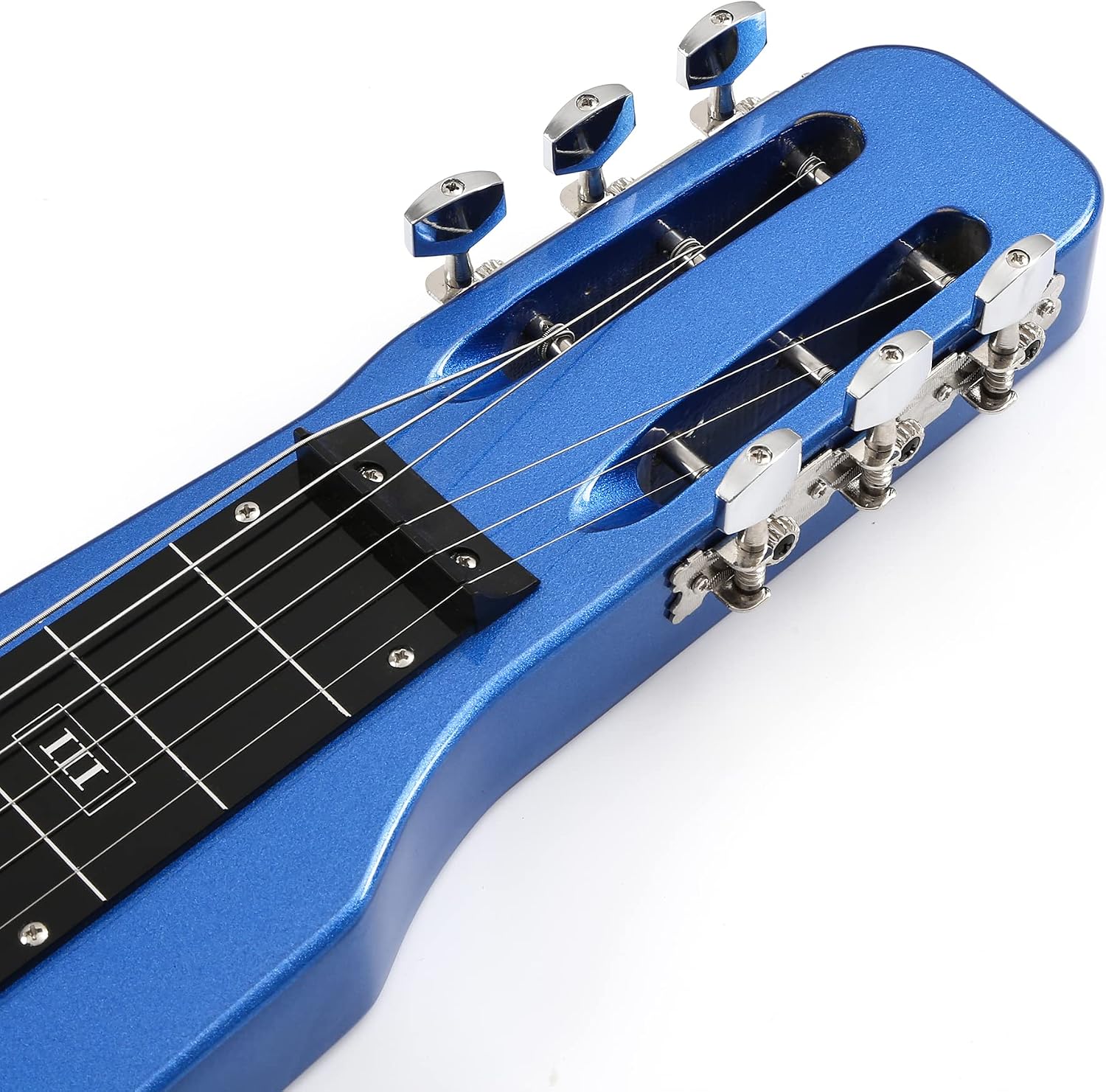 Batking Lap Steel Guitar 6 String Slotted Head Stock Electric Slide Guitars Light Blue Colour