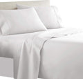 Royal Tradition Solid 300 Thread Count, 100 Percent Cotton 5PC Split Queen Sheets Set for Adjustable Beds, White