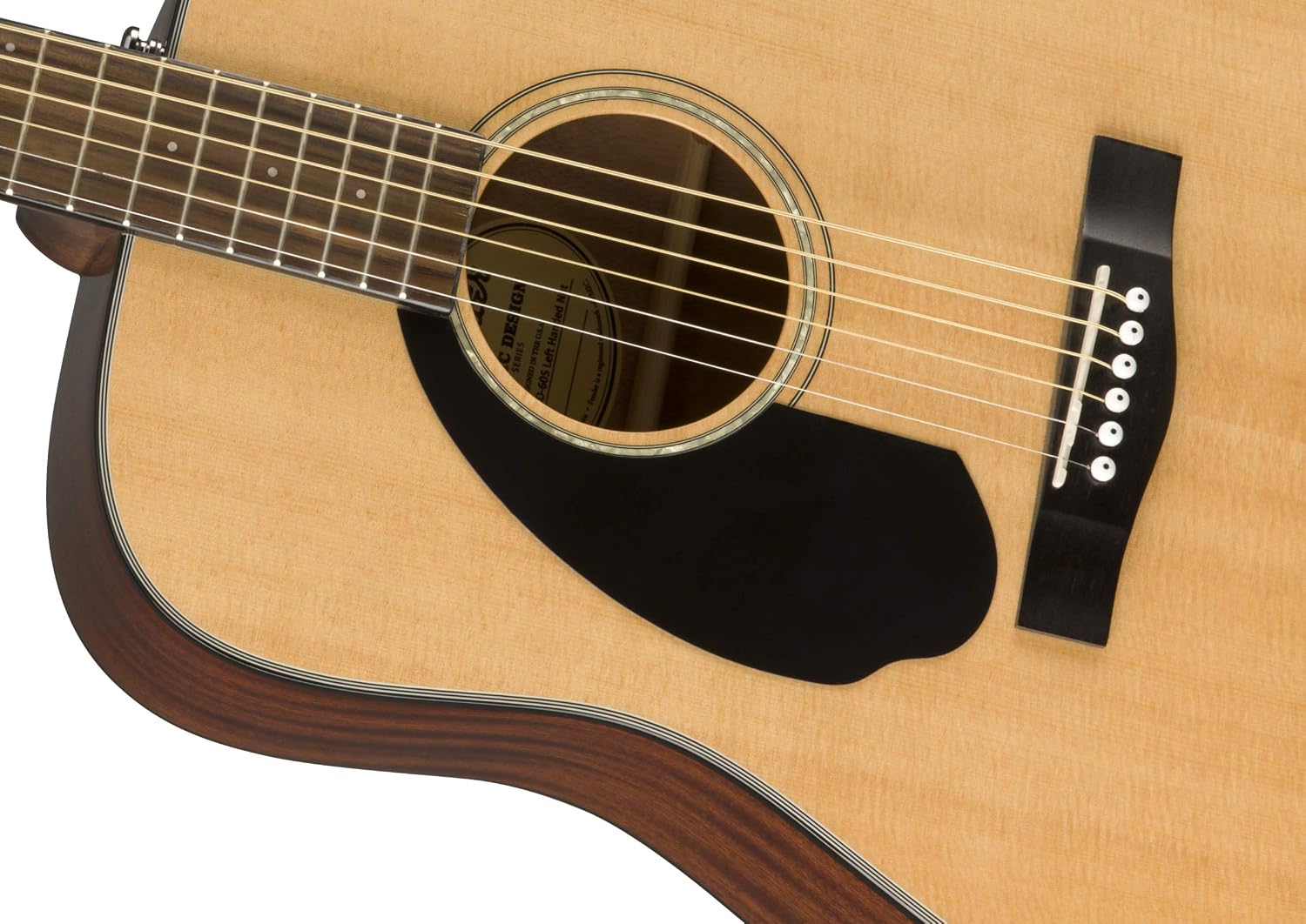 Fender CD-60S Solid Top Dreadnought Acoustic Guitar, Left Handed - Natural Bundle with Gig Bag, Tuner, Strap, Strings, Picks, and Austin Bazaar Instructional DVD