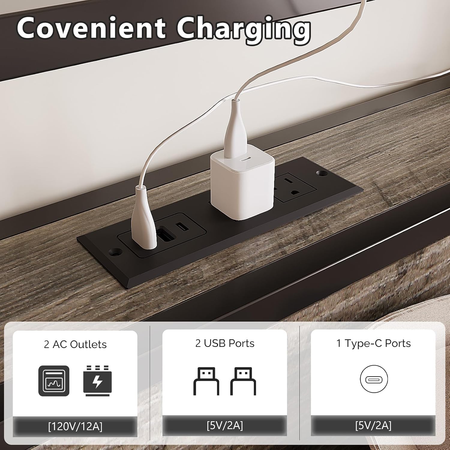 VINGLI Bed Frame Twin Size with 4 Storage Drawers and Headboard, Metal Platform Bed with Charging Station and RGB LED Lights, No Box Spring Needed, Noise Free, Easy Assembly, Wash Grey