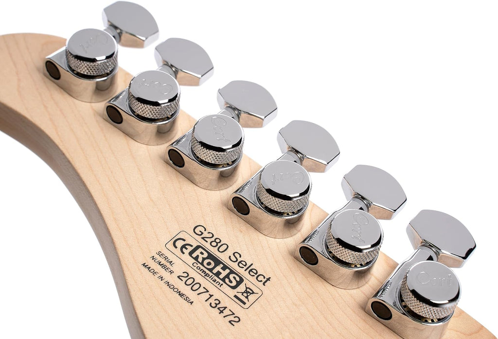 Cort G280 Select Flame Top 6-String Electric Guitar, Transparent Black Finish (G280SELECTTBK)