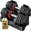 Rendpas Adjustable Dumbbells Set of 2, 5-in-1/10-in-1/16-in-1 Quick-Lock Hand Weights 25/55/80 lbs Pair, Anti-Slip Handle Free Weights Set for Home Gym Strength Training for Men Women