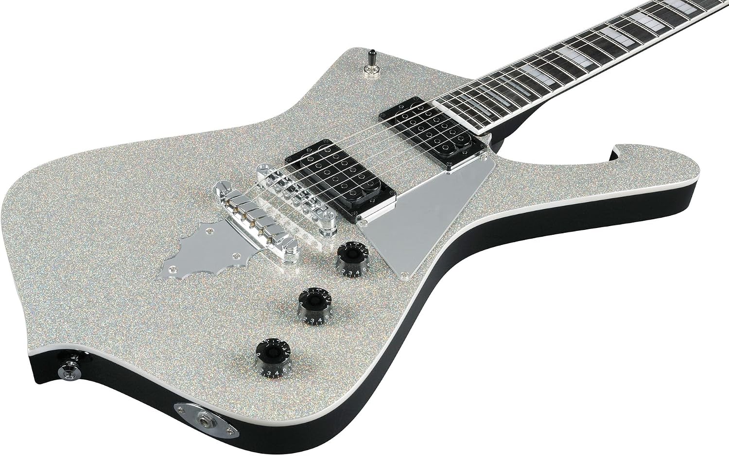 Ibanez PS60 Paul Stanley Electric Guitar - Silver Sparkle Bundle with Gig Bag, Tuner, Instrument Cable, Picks, Austin Bazaar Instructional DVD, and Polishing Cloth