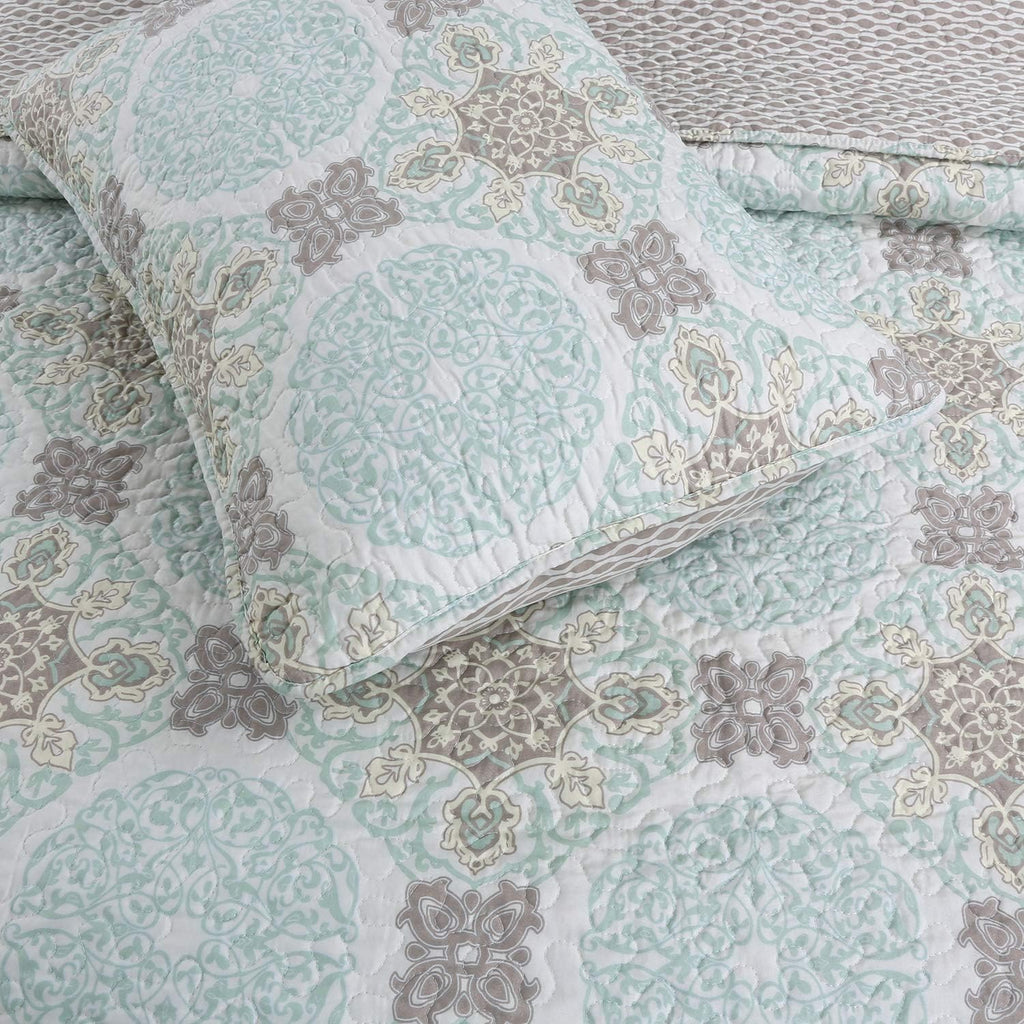 Shabby Reversible Quilt Set 3 Pcs Bedding Set Bedroom Bed Set 100% Cotton Full/Queen Size