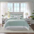 Harbor House 100% Cotton Duvet Cover, Jacquard Coastal Coral Duvet Cover Set – Light Weight Bed Comforter Covers, Coastline Blue King/Cal King (106'x90') 3 Piece