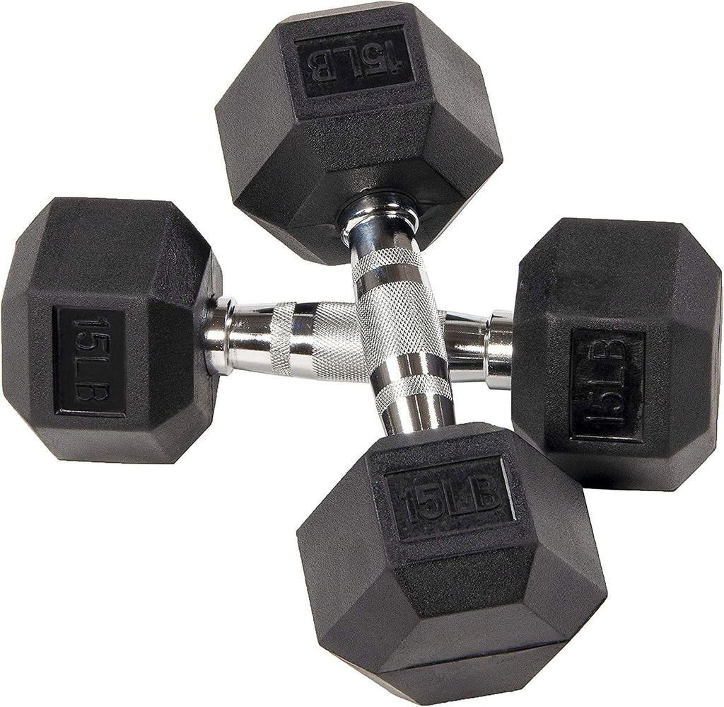 Fitvids Rubber Coated Hex Dumbbell Set with Storage Rack, 100/150/200/550 LB Hand Weight Set with Anti-Slip Grip for Home Gym