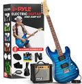 Pyle Electric Guitar Kit with Amp, Full Size Instrument with Humbucker Pickups, Guitarra Electrica Amplifier and Beginner Bundle Accessories, 39' (Legacy Blue)