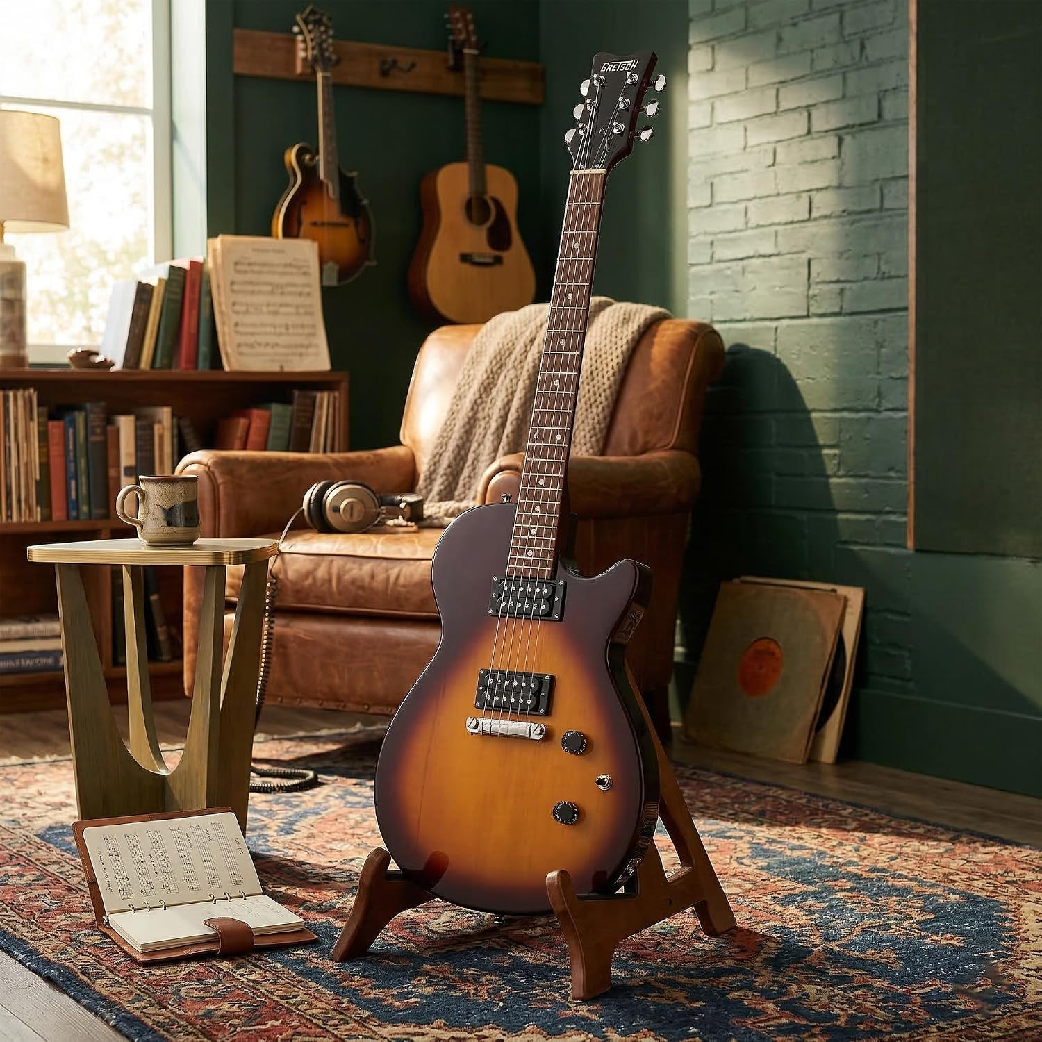 Gretsch Ignite Jet Club Electric Guitar - Duo-Tone Burst Bundle with Amplifier, Gig Bag, Strap, Tuner, Instrument Cable, Picks, and Austin Bazaar Instructional DVD
