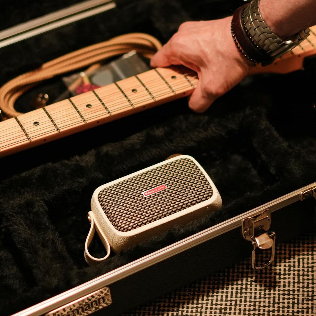 Positive Grid Spark GO 5W Ultra-Portable Smart Guitar Amp, Headphone Amp & Bluetooth Speaker with Smart App for Electric Guitar, Acoustic or Bass – Pearl